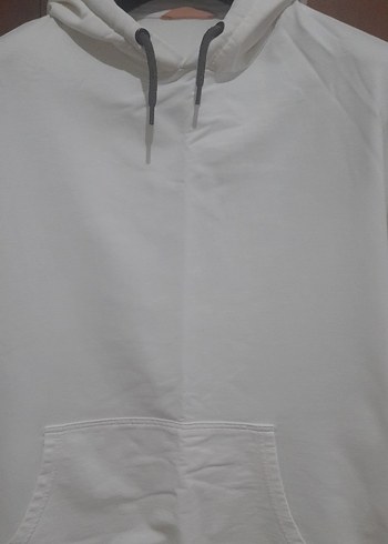 Erkek Beyaz Kapüşonlu Sweatshirt - Görsel 2