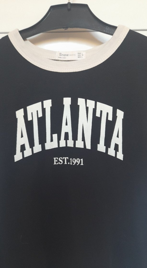 Siyah Baskılı Kısa Kollu crop Tişört - Görsel 3