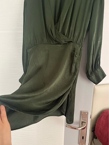 Zara Zara kruvaze saten elbise