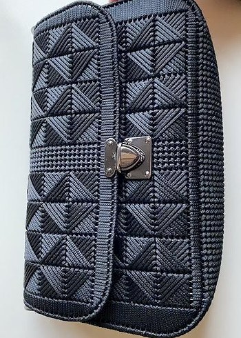 kanvas Nakışlı Örgü Kadın Çanta - Görsel 4