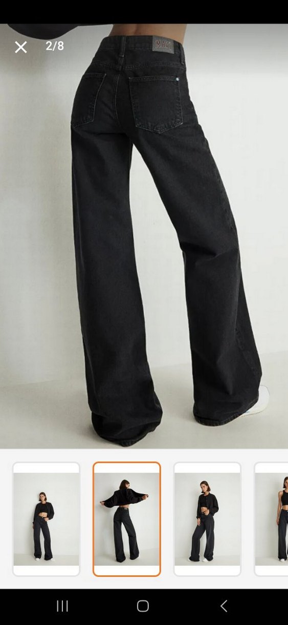 Kadın yüksek bel bol paça jean - Görsel 2