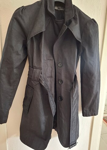 Siyah Kuşaklı Kadın Trençkot - Görsel 4