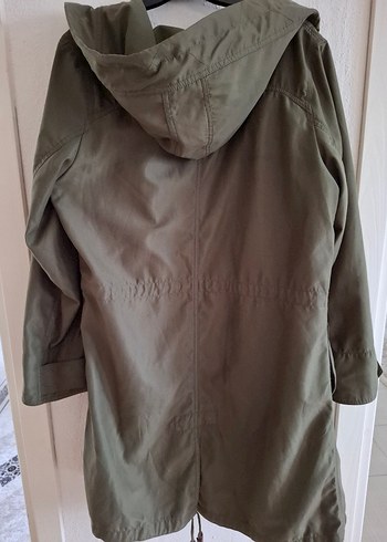 Kadın Haki Uzun Rahat Kesim Trençkot - Görsel 6