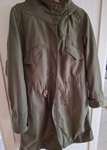 Kadın Haki Uzun Rahat Kesim Trençkot - Görsel 5