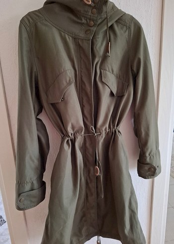 Kadın Haki Uzun Rahat Kesim Trençkot - Görsel 3