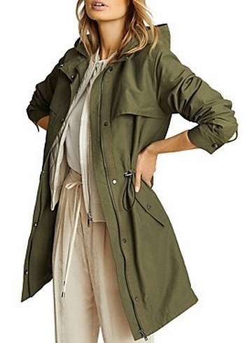 Kadın Haki Uzun Rahat Kesim Trençkot - Görsel 2