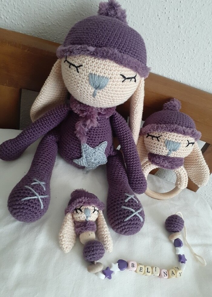 Amigurumi şirin uyku arkadaşı seti  - Görsel 2