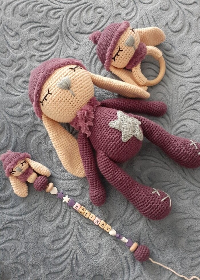 Amigurumi şirin uyku arkadaşı seti  - Görsel 3