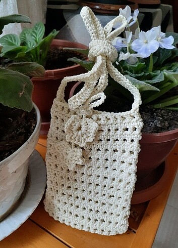 Örgü telefon çantası  - Görsel 2