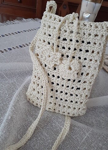 Örgü telefon çantası  - Görsel 3