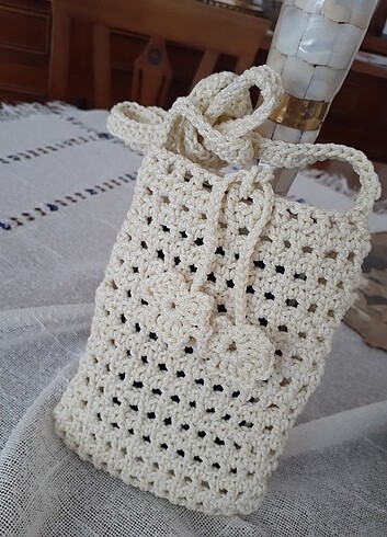 Örgü telefon çantası  - Görsel 5