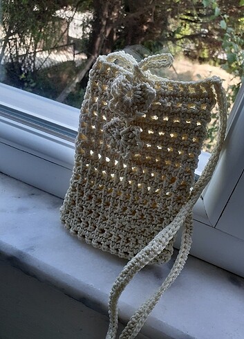 Örgü telefon çantası  - Görsel 6