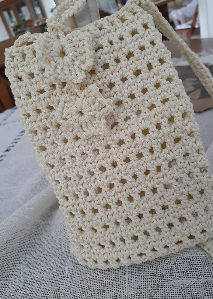 Örgü telefon çantası  - Görsel 4