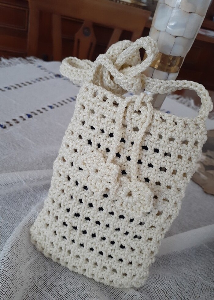 Örgü telefon çantası  - Görsel 5