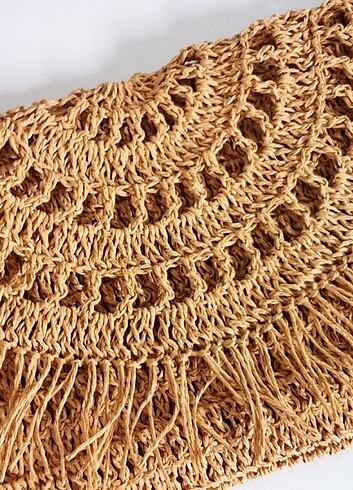  Püsküllü Hasır çanta  - Görsel 4