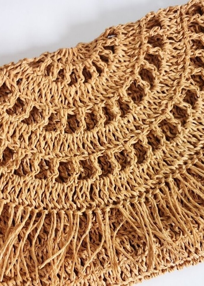  Püsküllü Hasır çanta  - Görsel 4