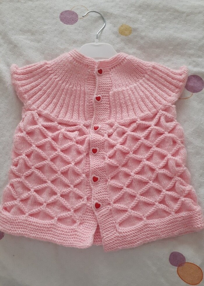 Örgü bebek yeleği ve hırkası  - Görsel 5