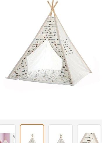 SafeMom Ahşap Kızılderili Çocuk Oyun Çadırı - Görsel 2