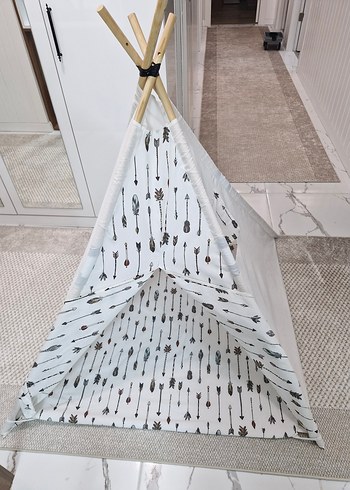 SafeMom Ahşap Kızılderili Çocuk Oyun Çadırı - Görsel 3