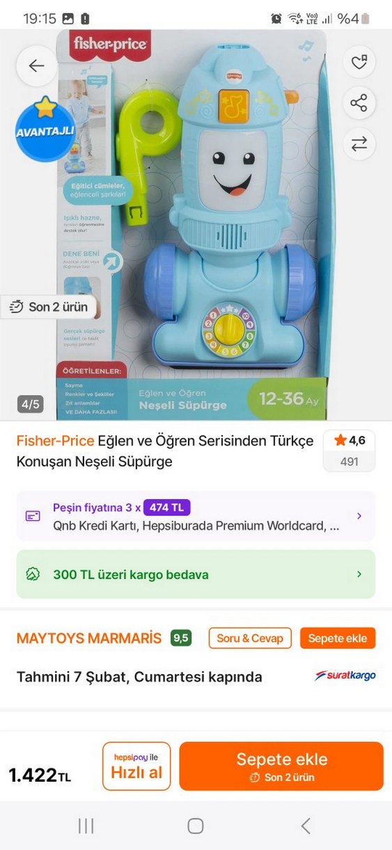Fisher-Price Türkçe Konuşan Neşeli Süpürge - Görsel 2