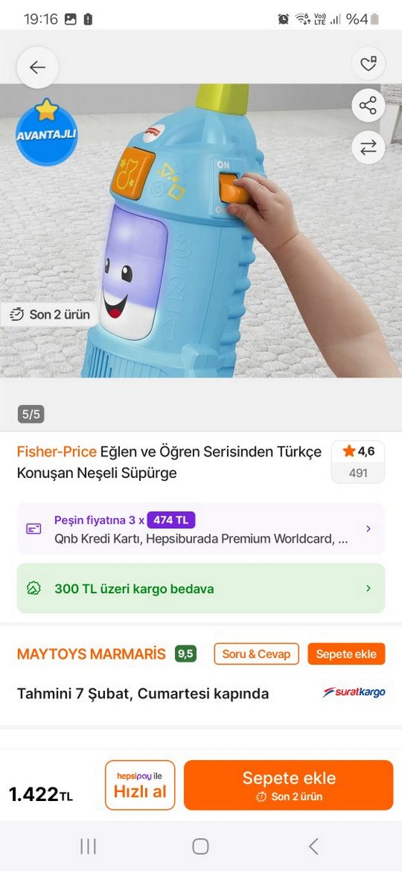 Fisher-Price Türkçe Konuşan Neşeli Süpürge - Görsel 3