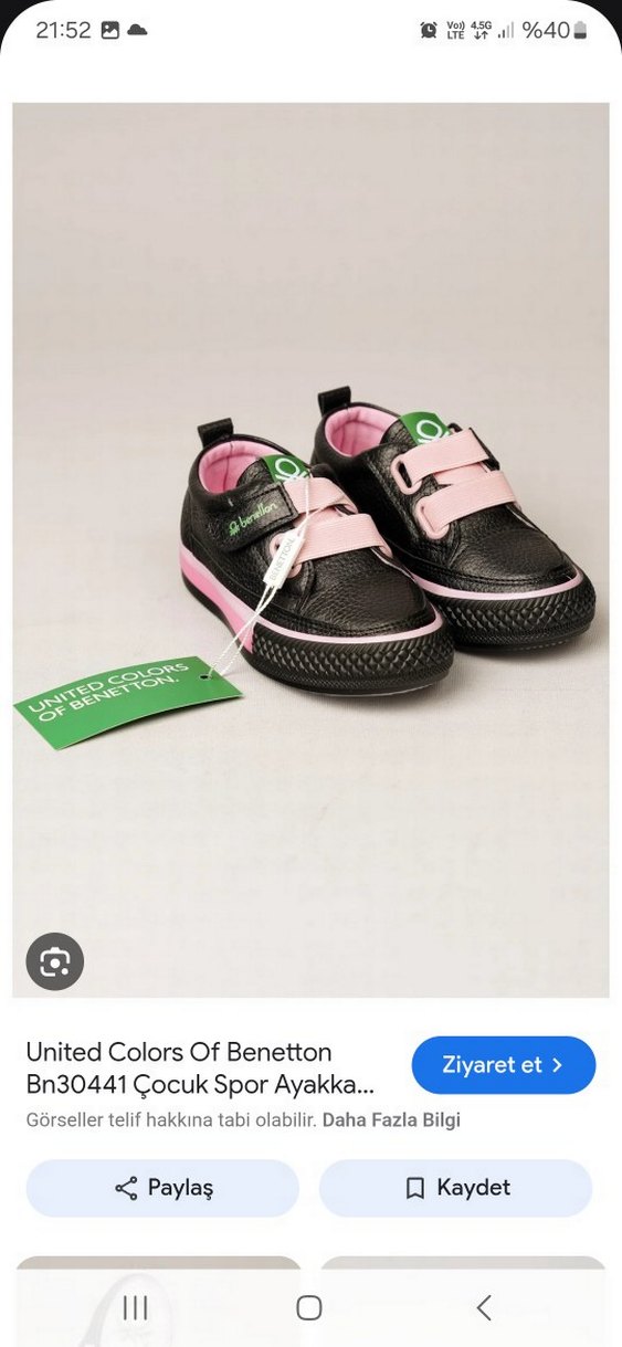 Kız Çocuk Siyah  Desenli Spor Ayakkabı - Görsel 2