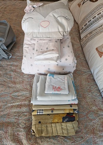 Beyaz Bebek Uyku Seti ve Aksesuarları - Görsel 2