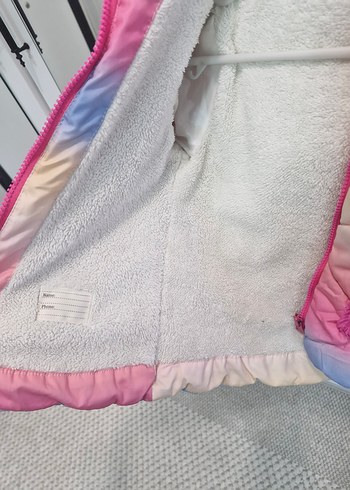 Kız Çocuk Pastel Renkli Peluş Detaylı Mont - Görsel 5