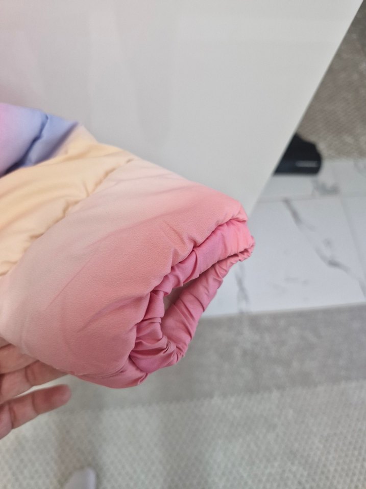 Kız Çocuk Pastel Renkli Peluş Detaylı Mont - Görsel 4