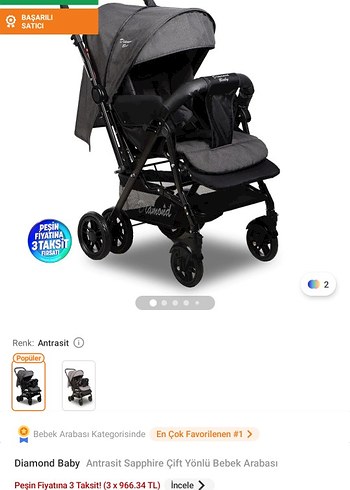 Diğer Beden çift yönlü bebek arabası