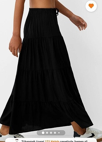 l Beden siyah Renk Bershka Uzun Etek