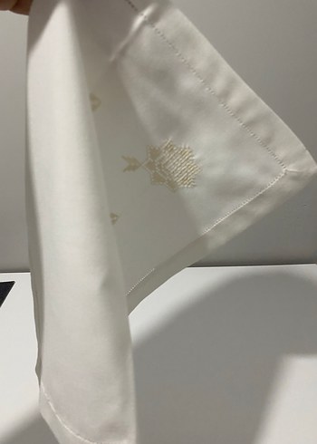 Nakışlı Beyaz peçete takımı - Görsel 5