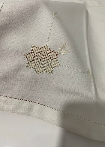 Nakışlı Beyaz peçete takımı - Görsel 3