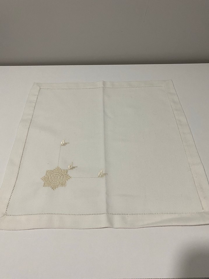 Nakışlı Beyaz peçete takımı - Görsel 2