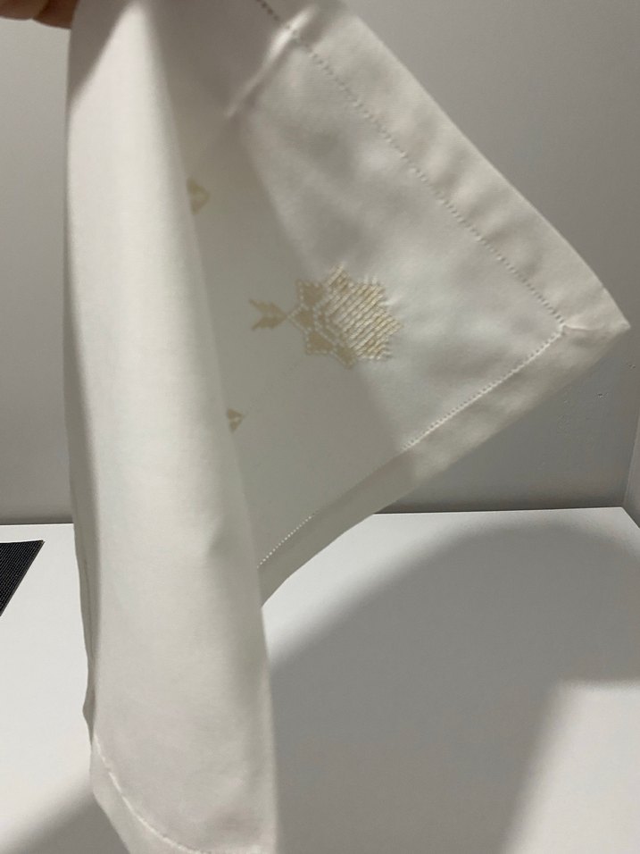 Nakışlı Beyaz peçete takımı - Görsel 5