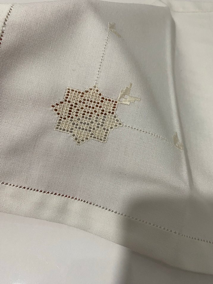 Nakışlı Beyaz peçete takımı - Görsel 3