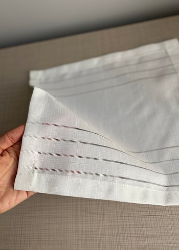 Kırık beyaz runner ve peçete takımı - Görsel 3