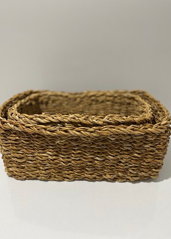 3 lü Hasır Saklama Sepeti - Görsel 9