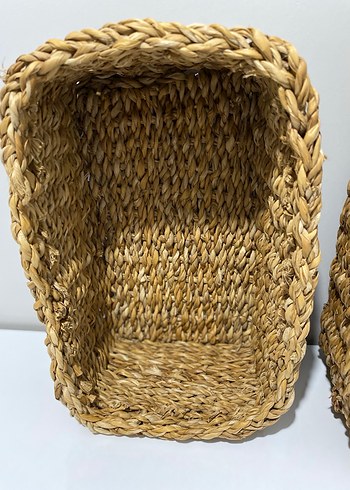 3 lü Hasır Saklama Sepeti - Görsel 4