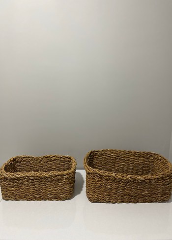 3 lü Hasır Saklama Sepeti - Görsel 5