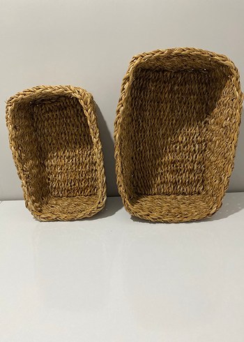 3 lü Hasır Saklama Sepeti - Görsel 3