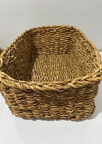 3 lü Hasır Saklama Sepeti - Görsel 7