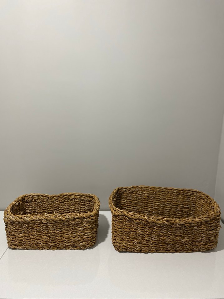 3 lü Hasır Saklama Sepeti - Görsel 5