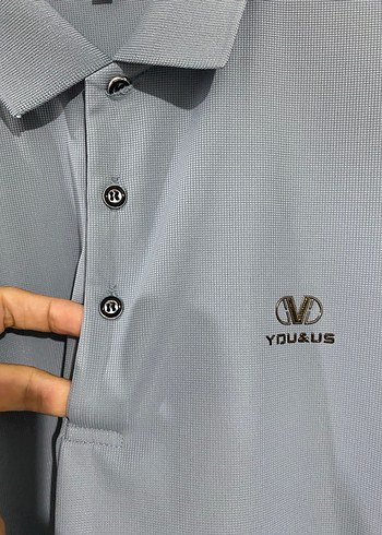 Düğmeli Gri Erkek Polo Tişört - Görsel 2