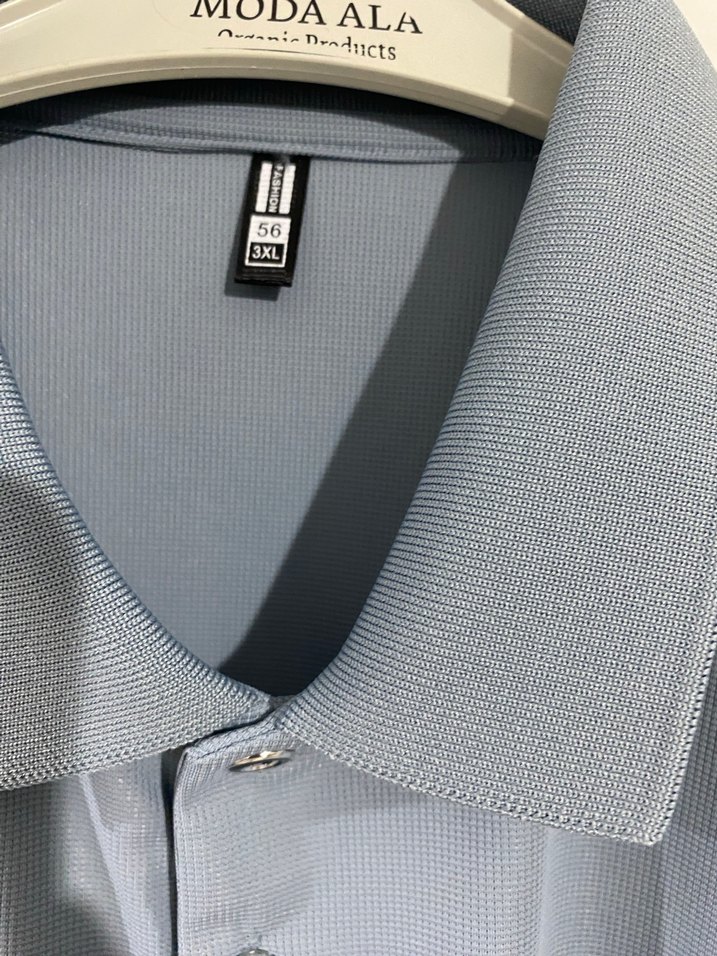 Düğmeli Gri Erkek Polo Tişört - Görsel 5