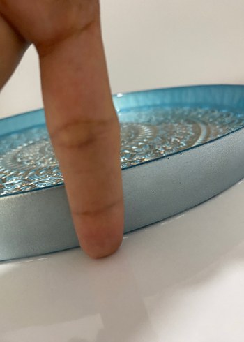 Beden turkuaz Renk Karaca Turkuaz Desenli Parlak Tabak