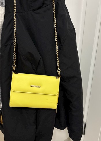 Sarı Deri Kadın Çanta - Görsel 2