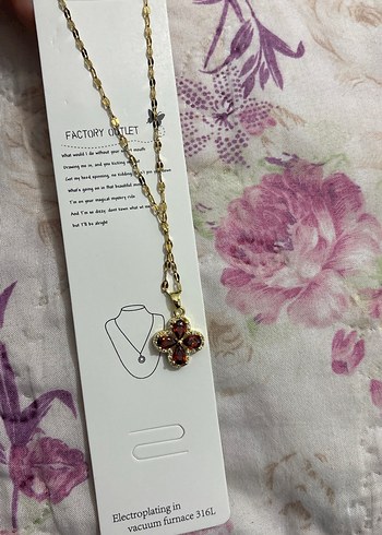 Renkli Taşlı Altın Renk Zincir Kolye - Görsel 2