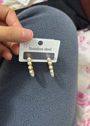 Altın Renk Mini Boncuklu Kadın Küpe - Görsel 4