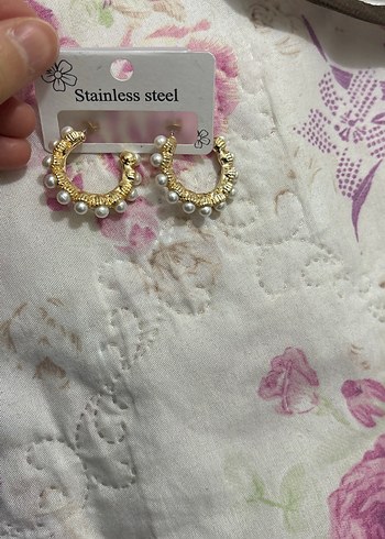 Altın Renk Mini Boncuklu Kadın Küpe - Görsel 3